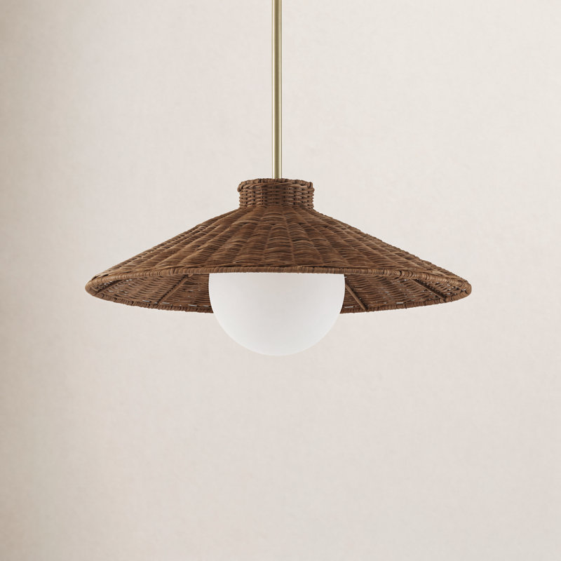 Luminaire suspendu en rotin 19,5 po Bunita
