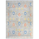Hand Knotted Wool Area Rug in Charcoal And Silver