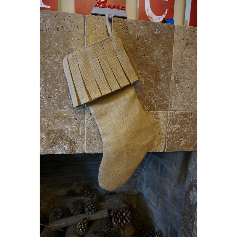 Chaussette de Noël Decor Ruffle, Brun