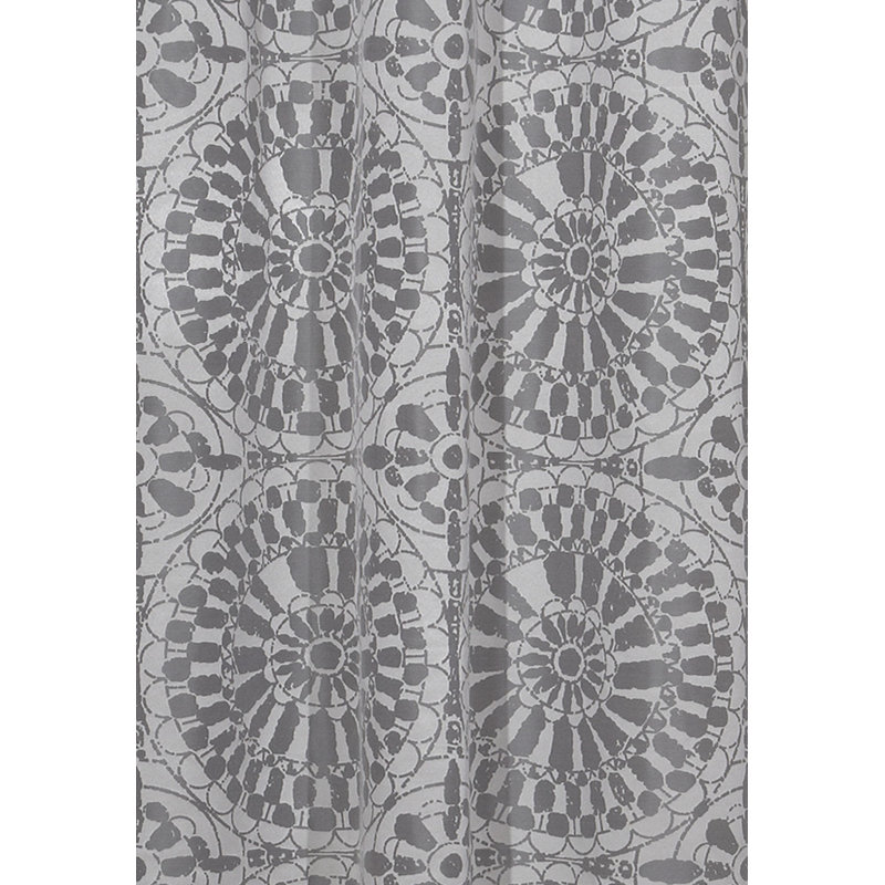 Viona Floral Semi-Sheer Grommet Curtain Panels, Gray
