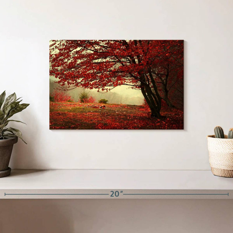 Harnek arbre rouge automne, H 8 po x l 12 po