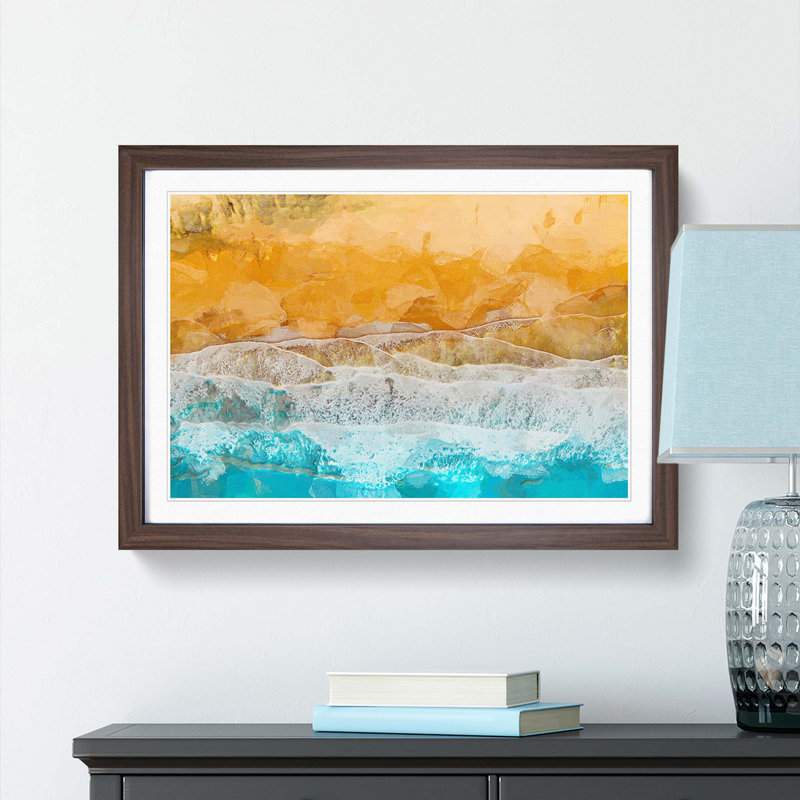 Beach in the Canary Islands Spain in Abstract - Picture Frame Photograph Print, Walnut Framed, 48cm H x 65cm W x 2cm D