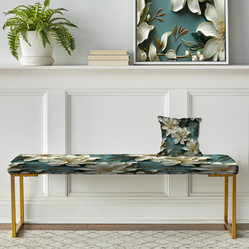 Mirage Elegance Motif tropical - Banc rembourré doré Tropical