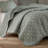 Linwood Sage Green Ruffle Printed 3-Piece Queen Quilt Set-120243030-120243031