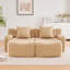 Canapé modulaire modulaire avec tissu en peluche de qualité supérieure, accoudoir courbé et 2 repose-pieds, base antidérapante, aucun assemblage requis-823894197