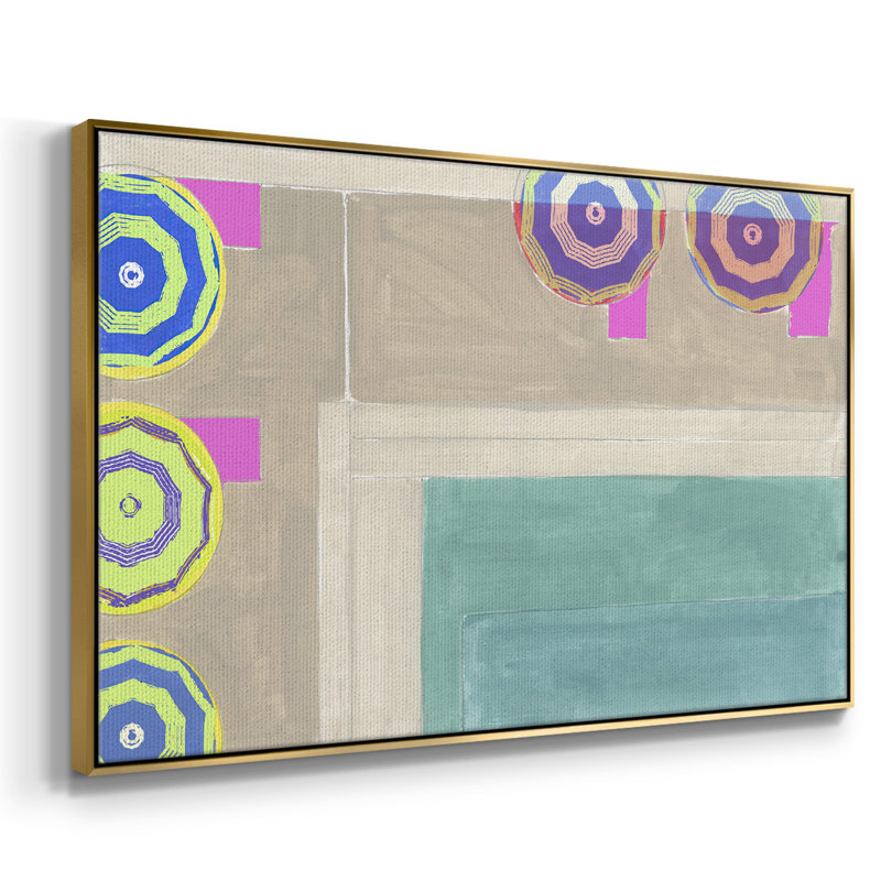 " By The Pool III ", 27" H x 41" W x 2" D, Gold