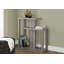 Table console basse taupe de 81 cm (32 po) avec tablette de rangement