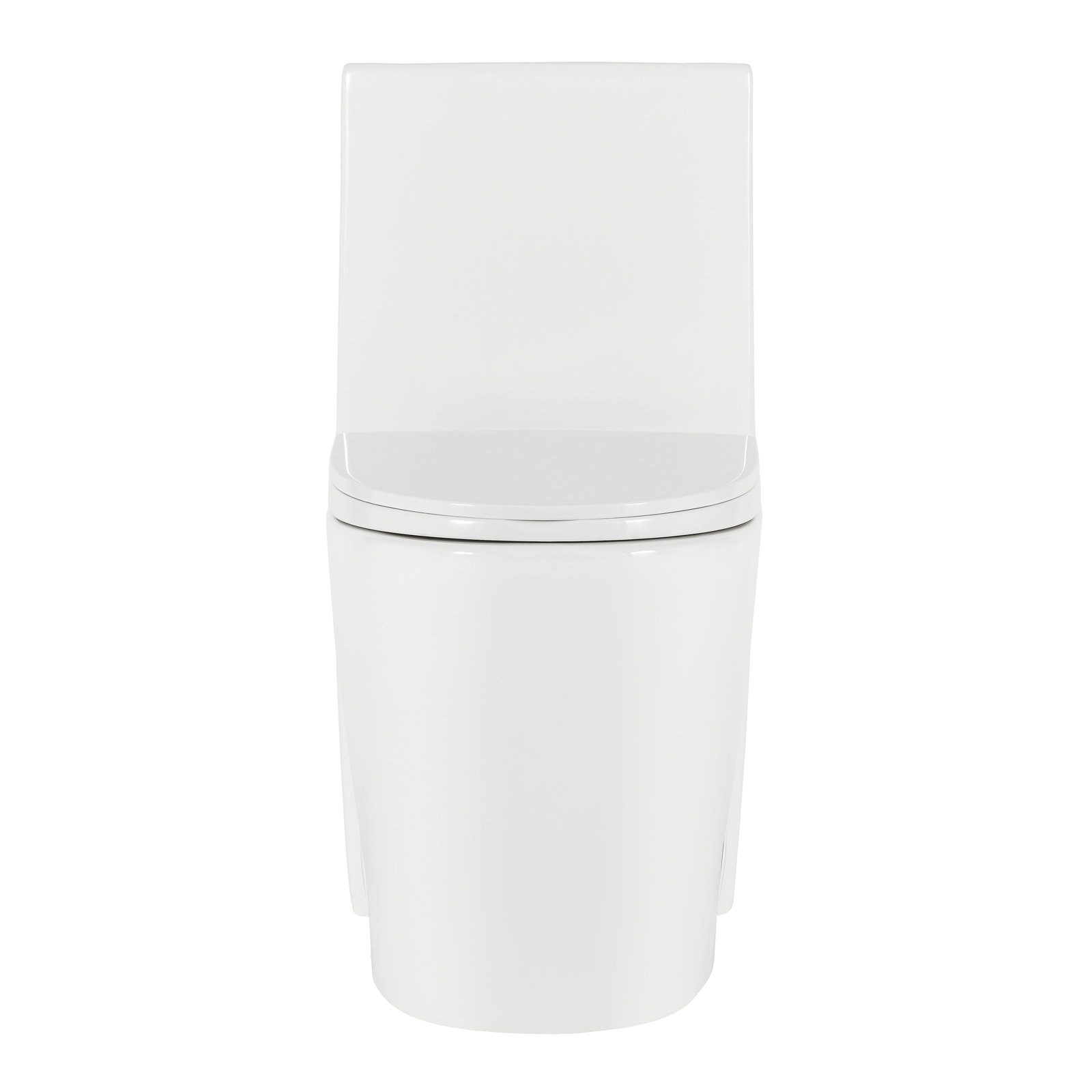 St. Tropez One Piece Elongated Toilet Dual Vortex Flush 1.6 GPF, Glossy White, Left, 12"