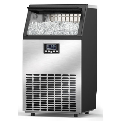 HAVATO 120 Lbs/24H Ice Maker Machine - 26.5 Lbs Storage, 64 Cubes in 12 Mins, Freestanding Under Counter for Kitchen/Bar/Restaurant (Commercial Grade, Stainless Steel) 