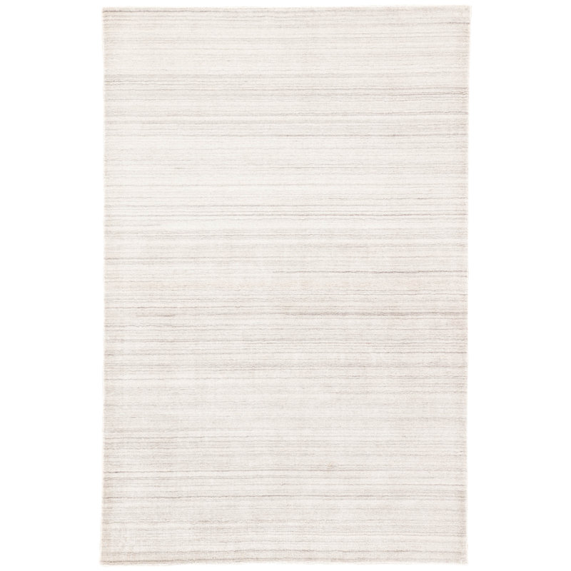 Tapis ivoire / gris tissé à la main Knott, Rectangle 8 pi x 10 pi