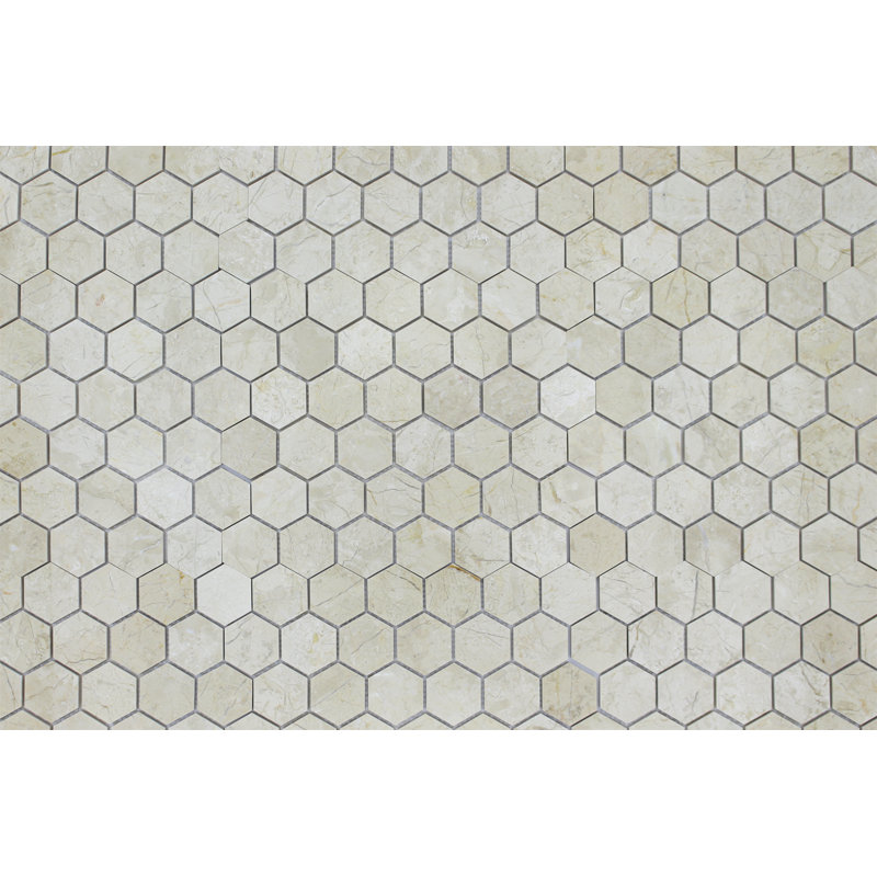 Hex Polished 2" x 2" Marble Honeycomb Mosaic Wall & Floor Tile