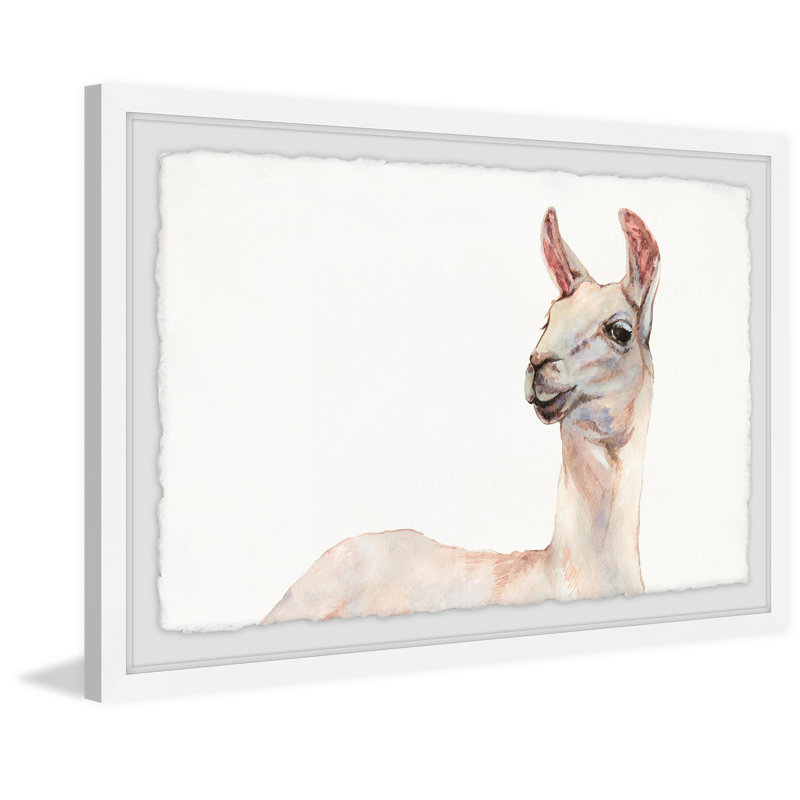 Agate 'Hey There Llama' Framed Print, 8" H x 12" W x 1.5" D