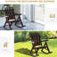 Chaise berçante en bois brun - pour les espaces extérieurs Patio, jardin, porche haut, finition bois moderne