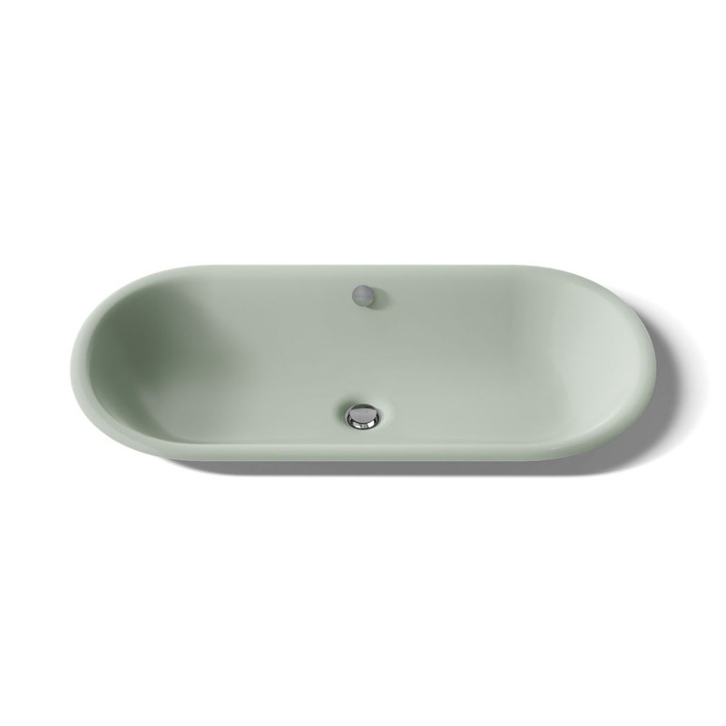 Iron Plains 33 In. Oval Drop-In / Undermount / Vessel Bathroom Sink, Aspen Green