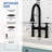 Bridge Kitchen Faucet with 24" Pull-Out Hose & 3-Function Sprayer-121147063