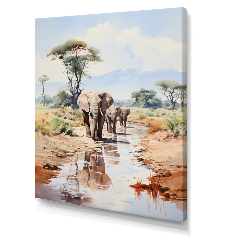 Faune éléphant majestueux II, H 44 po x l 34 po x P 1,5 po, Toile tendue