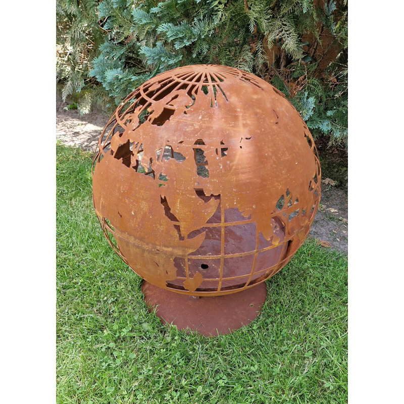Charina Circle Steel Wood Burning Smokeless Outdoor Fireplace, 65cm H x 60cm W x 60cm D