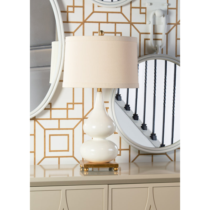 Whitney Ceramic Table Lamp, Snow