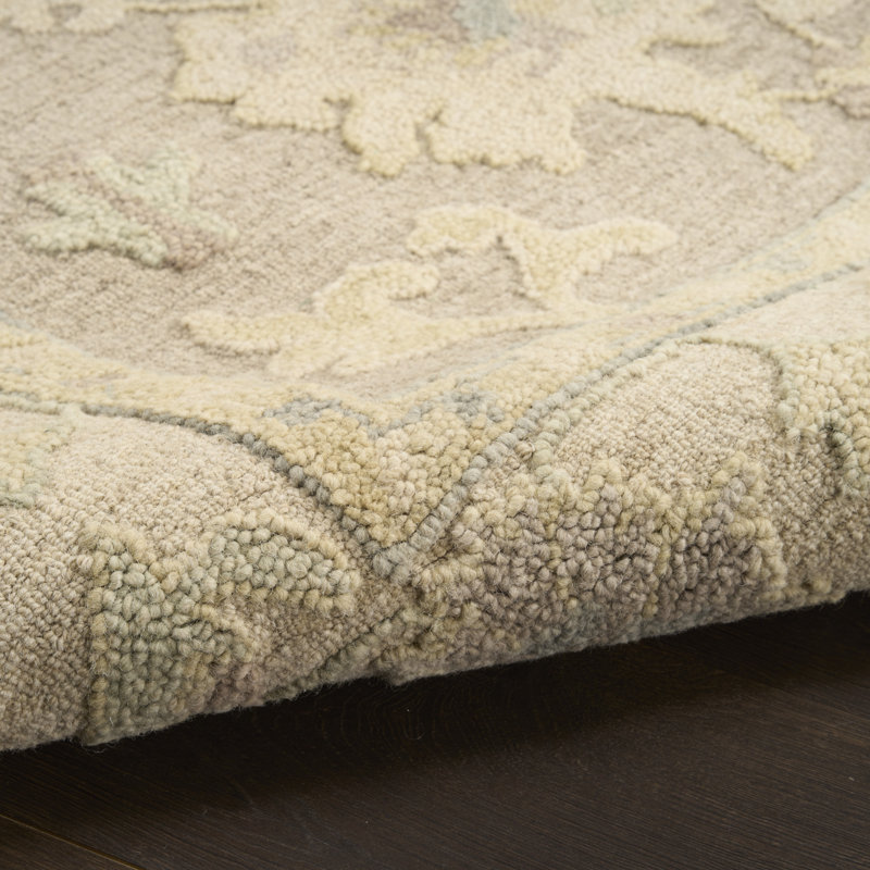 Farber 7'9" x 9'9" Taupe Ivory Vintage Indoor Rug, Rectangle 5'9" x 8'9"