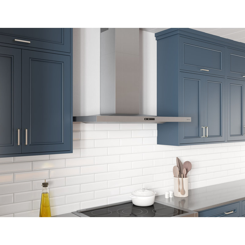 Zephyr Layers 42 in. Wall Mount Range Hood with LED Lights in Stainless Steel