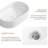 Oval Above-Counter Bathroom Sink, Modern White Porcelain Vessel, Scratch-Resistant And Easy To Clean