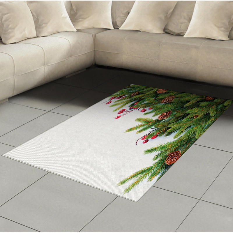 Christmas High Density Long Fiber Poly Threads Decorative Area Rug Carpet, Rectangle 4' x 5'8"
