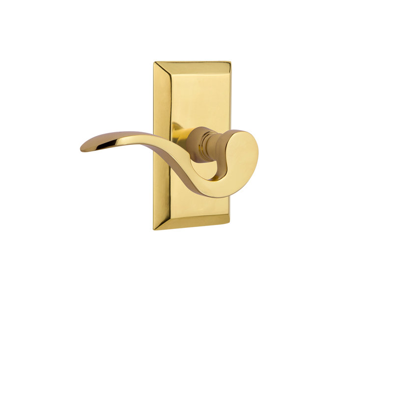 Studio Plate Single Dummy with Manor Lever, Left Handed, Polished Brass