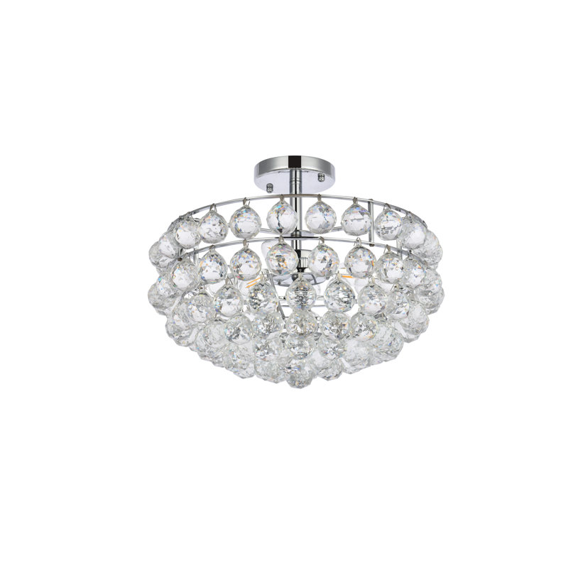 Kieron 5-Light Semi Flush Mount, Chrome, 12" H x 16" W x 16" D