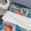 Ensemble de housse de couette Blue and Orange Swirling Waves Harmony-1613024475