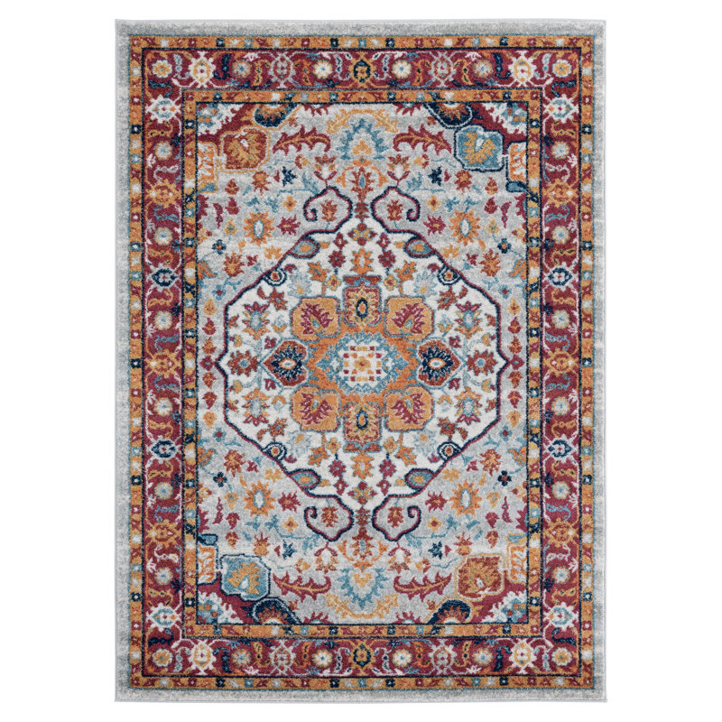 Tapis brun à bordure Clément, Rectangle 1 pi 10 po x 3 pi