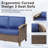 73.6" Wide Outdoor Wicker Patio Sofa, Deep Seating Outdoor Couch with Cushions for Porch Garden, Blue