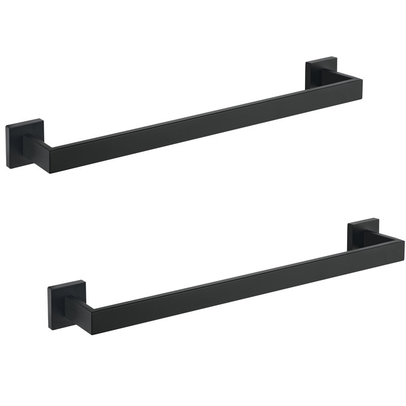 Porte-serviettes mural 24 po en acier inoxydable, Noir mat, 2