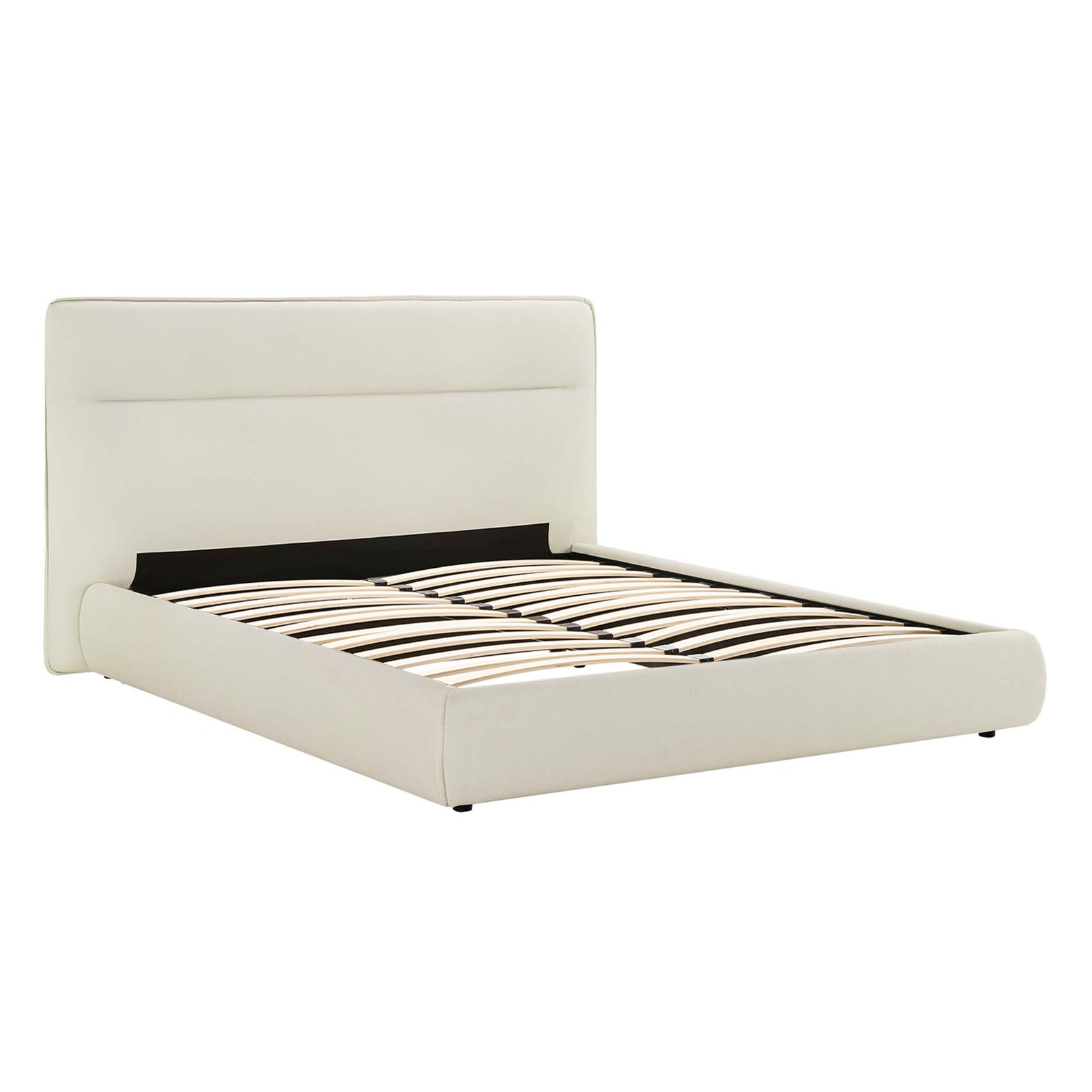 Micah Velvet Upholstered Bed, Queen, Gray