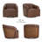 Genuine Leather Swivel Barrel Chair-506860359