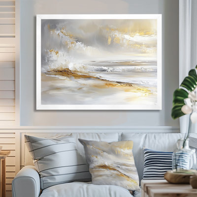 Minimalisme, plage dorée pure I - art mural de plage côtière pour le salon