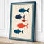 Five Fish in Silhouette Minimalist - Wrapped Canvas-901274315-901274357