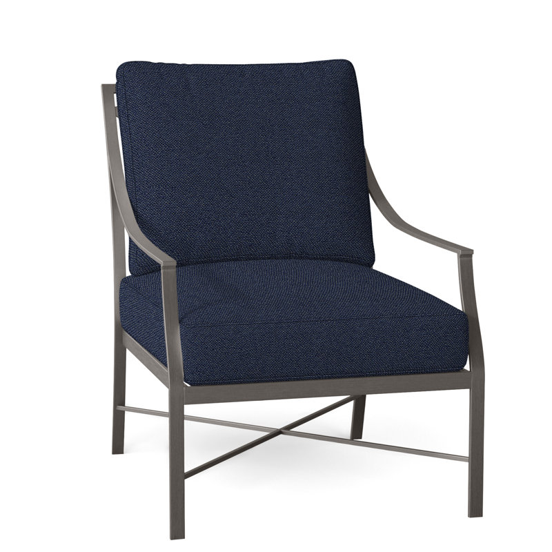 Méridienne d'extérieur en aluminium forgé Monaco, Gris ardoise, Welt, Indigo Intermix