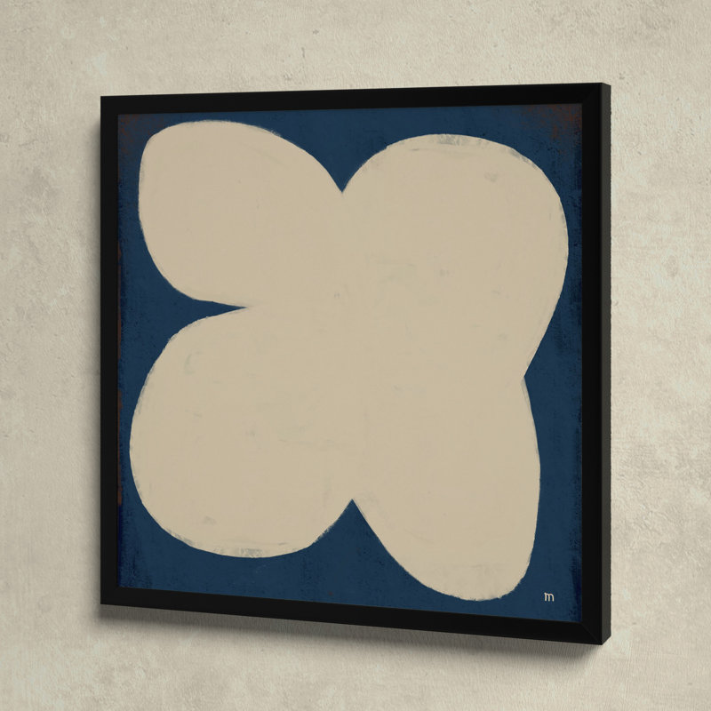 Flower On Blue by StudioM, Black, 16" H x 16" W x 1.25" D