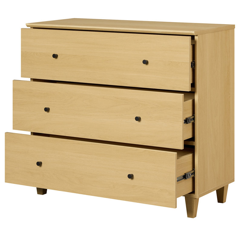Commode 3 tiroirs L 35,4 po Lysiane, Chêne