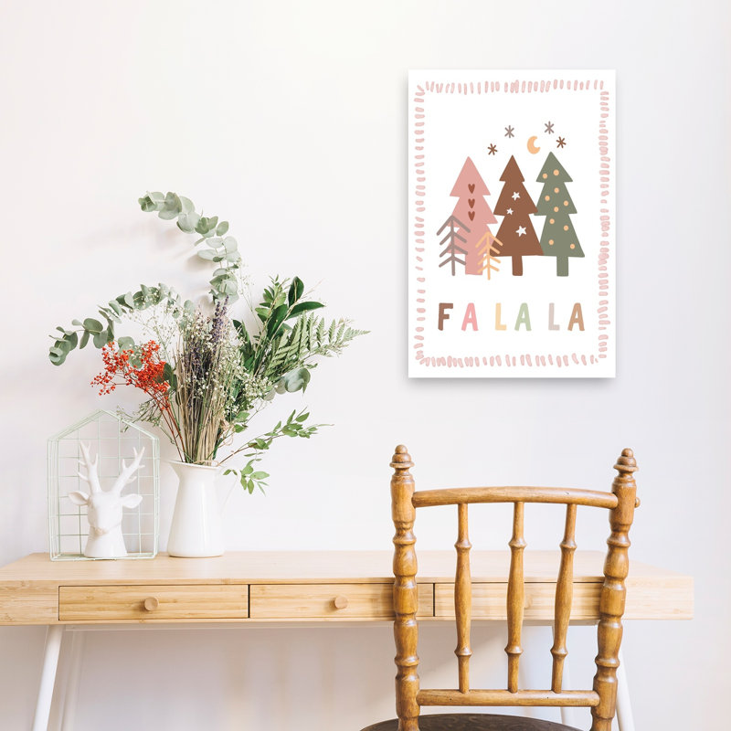 Boho Falala Christmas Trees Minimalist Abstract Christmas Tree Forest Nature Wall Art Print 1 Piece Wrapped Canvas Wall Art
