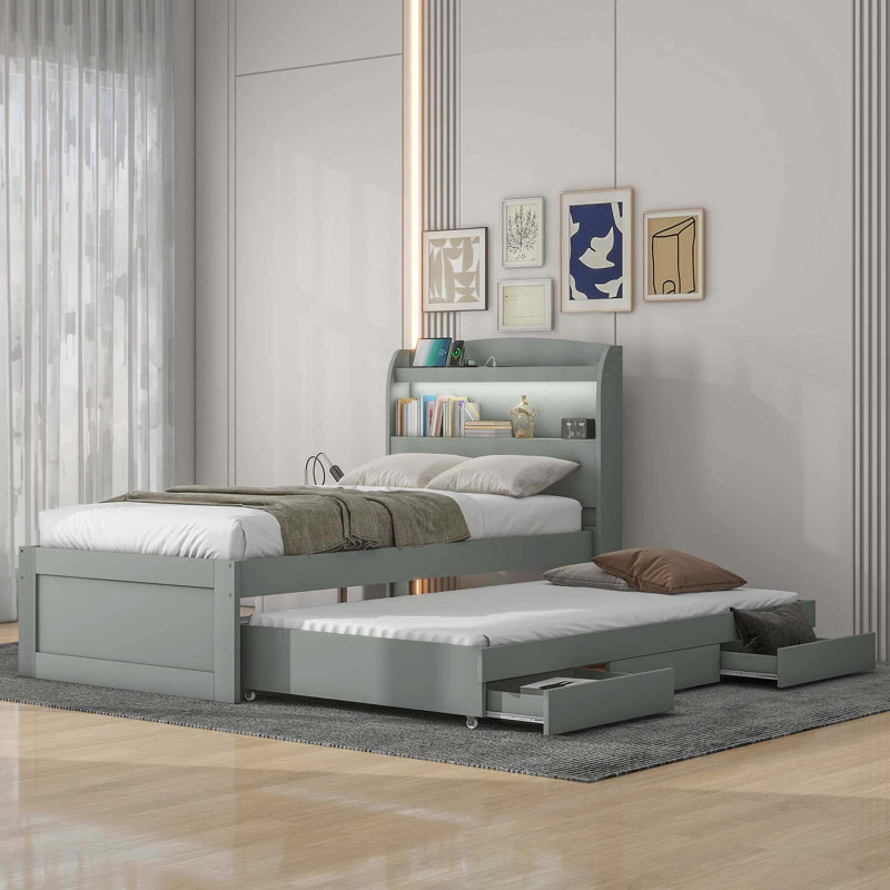 Viviann Platform Bed, Twin XL, Gray