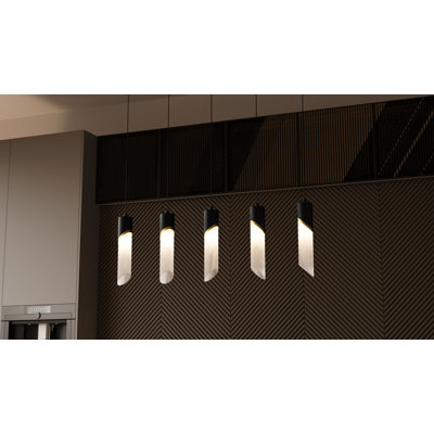 Lustre linéaire noir mat à 2 lumières Kepley