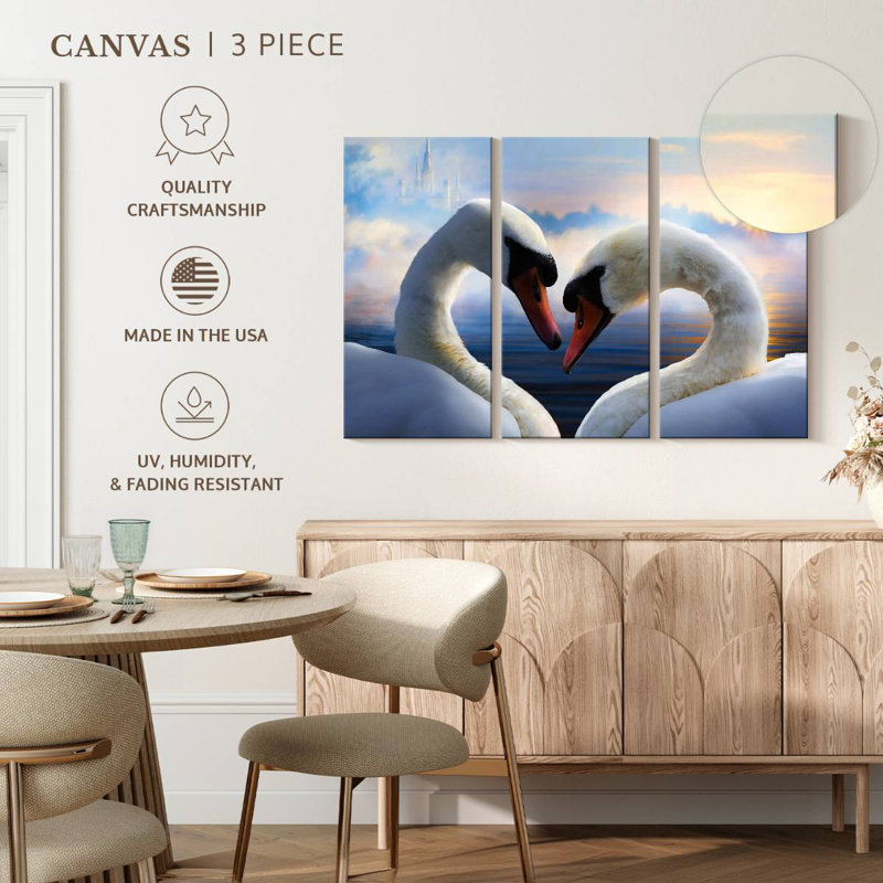 Swan Romance, 32" H x 50" W
