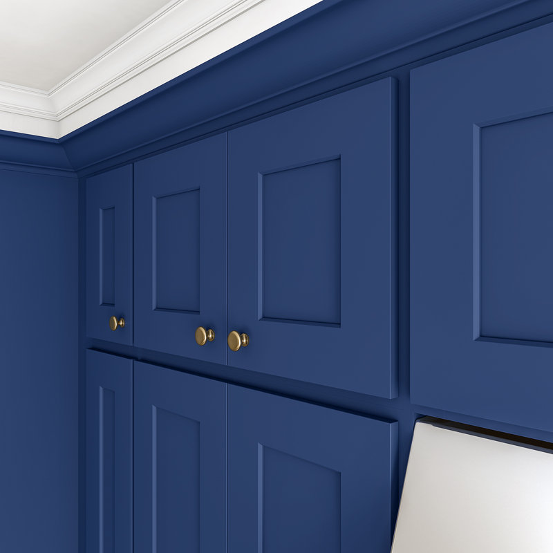 Armoire de cuisine en bois massif prête à assembler, H 15 po x l 24 po x P 12 po, Shaker bleu