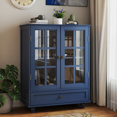 36.22"H 2 Doors Curio Cabinet, Dining Cabinet