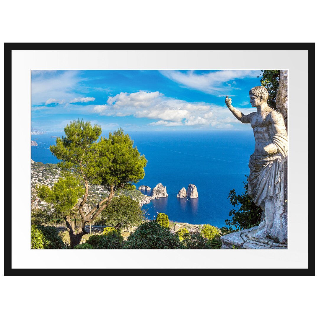 Gerahmtes Papierbild Insel Capri in Italien