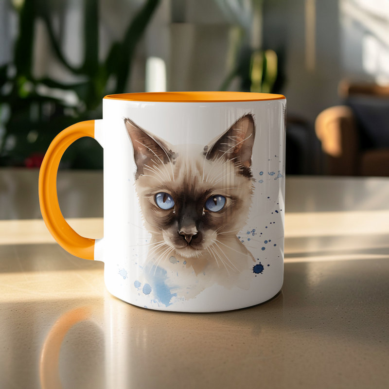 Ceramic Coffee Mug, Orange, 3