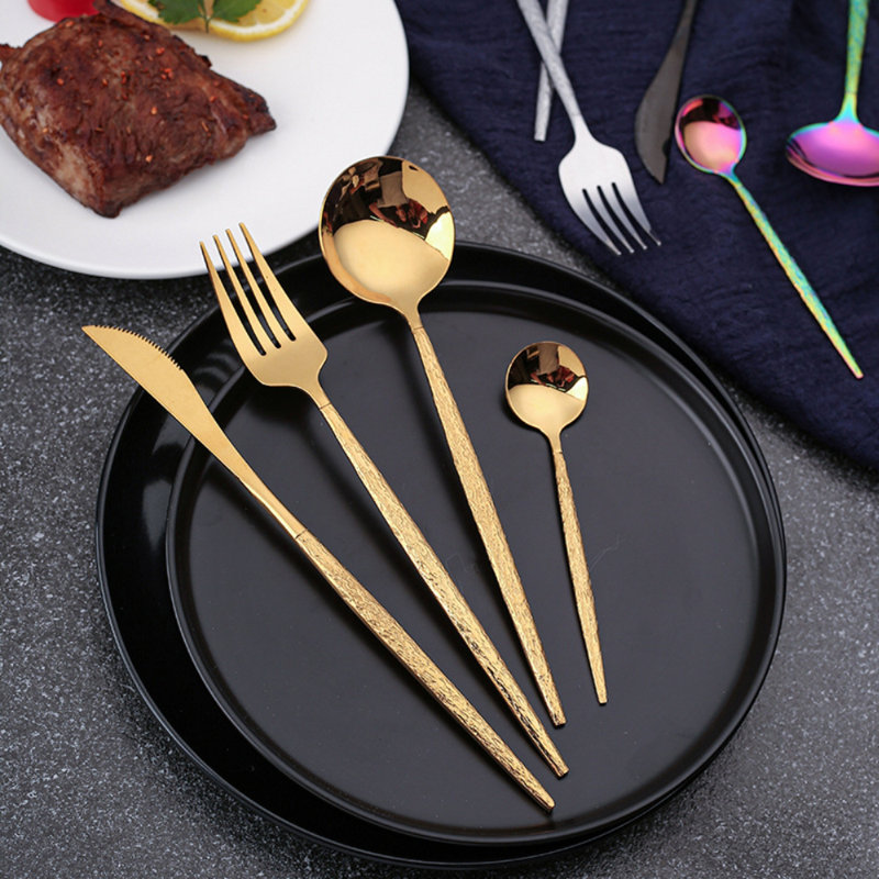 Mercer41 Octivia Stainless Steel Flatware Set - Service for 6, Gold