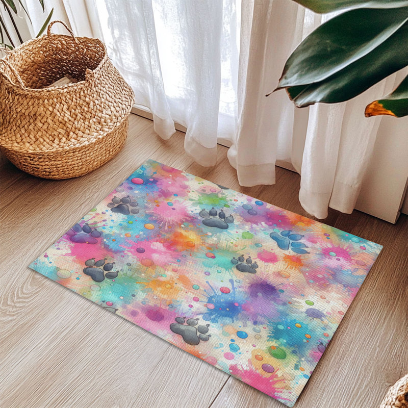 Tapis tressé Paw Print, Rectangulaire 3 pi x 5 pi