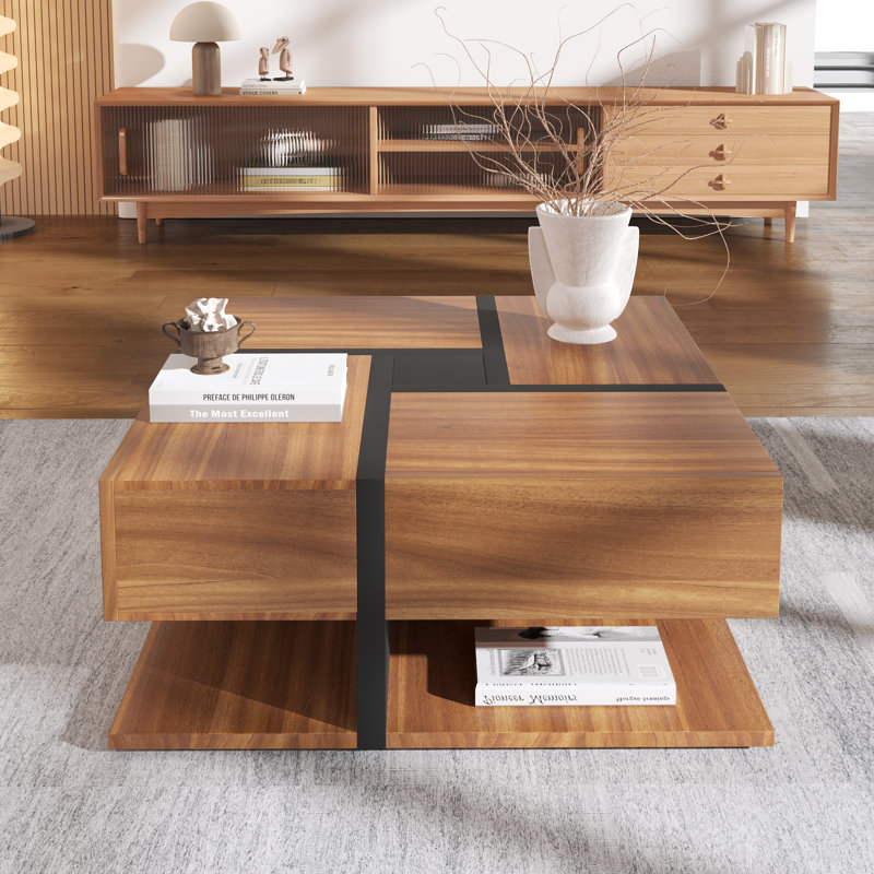 Coffee Table with Storage, Brown